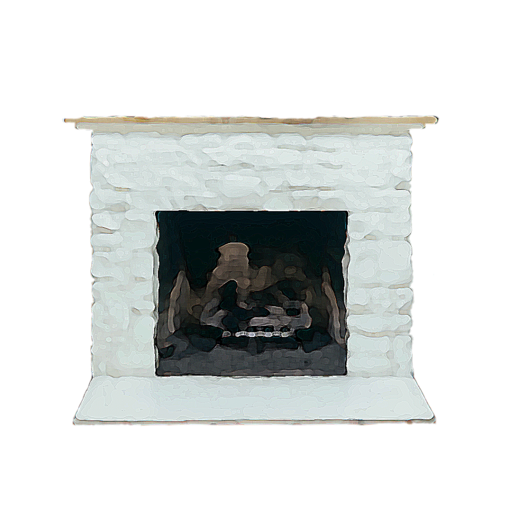 Cheminée devant un cercle blanc