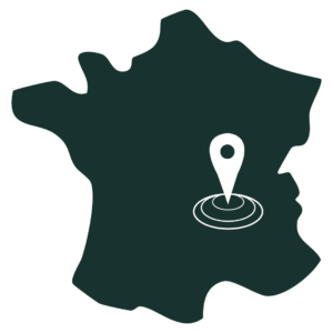 Carte de France avec un repère sur la Drôme et l'Ardèche