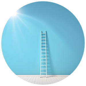 Illustration d'une échelle qui monte vers le ciel
