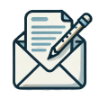 Crayon par-dessus une lettre qui dépasse d'une enveloppe